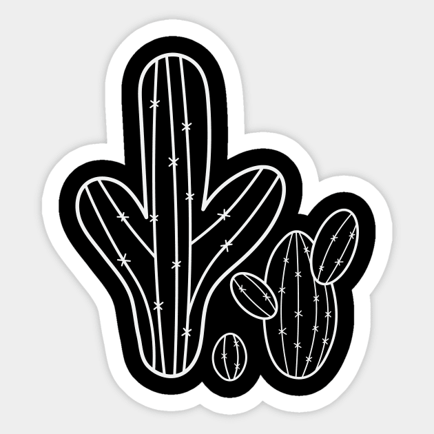 Black Cactus Sticker by novaya